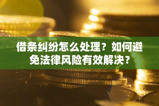 武汉借条纠纷怎么处理？如何避免法律风险有效解决？