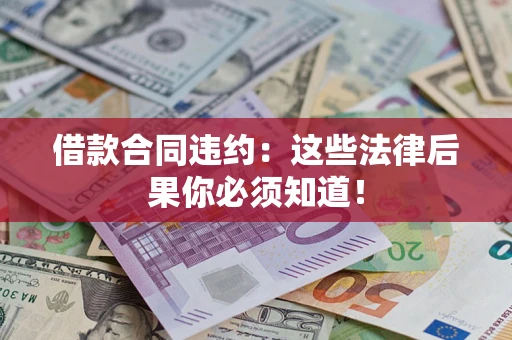 武汉借款合同违约：这些法律后果你必须知道！